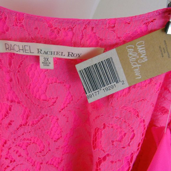 Curvy Pink Lace-Blouse - Plus Size 3X - (NEW) - Picture 3 of 3